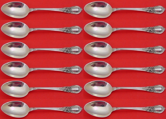 Primary image for American Victorian by Lunt Sterling Silver Demitasse Spoon Set 12 pieces 4 1/2"