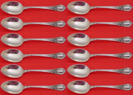 American Victorian by Lunt Sterling Silver Demitasse Spoon Set 12 pieces 4 1/2&quot; - £279.48 GBP