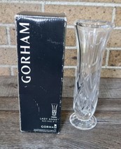 Gorham Lady Anne Lead Crystal Bud Vase Floral Czech Republic 8&quot; in Box - $20.00