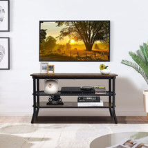 3-Tier Industrial TV Stand Rustic Console Side Table Media Entertainment Center - £136.11 GBP