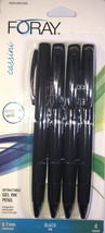 FORAY Cassini Retractable Gel Ink Pens,0.7mm Medium,Black Barrel, Black Ink,4-Pk - £10.85 GBP