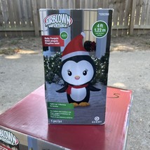 Gemmy Penguin Airblown Inflatable 4&#39; Tall Lights Up Christmas Yard Holiday - $28.71