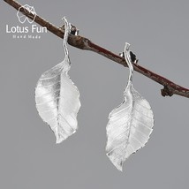 Real 925 Sterling Silver Luxury  Elegant Autumn Large Leaves Stud Earrings for W - £29.28 GBP