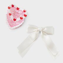 A New Day Acrylic Cake Hair Claw Clip Bow Set 2pc Ivory Pink - $37.46 MXN