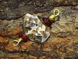 Natural Crystal Quartz Garnet Gold Plated Vermeil Pair Loose Gemstone 13.45cts - £2.50 GBP