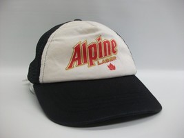 Alpine Lager Beer Hat Small 22&quot; Black White Snapback Trucker Cap - £15.66 GBP