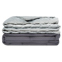 Costway 20Lbs Weighted Blanket Queen/King Size 100% Cotton W/Cozy Crystal Cover - £81.52 GBP
