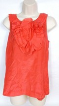 J Crew Womens Sheer Ruffled Sleeveless Tank Top 2 Side Zip Coral - $13.86