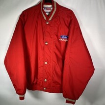 Ford Racing Red Bomber Jacket Size L Made In USA Vtg Official Sportswear - $64.34