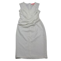 XTAREN Dress Womens S White Sheath Knee Length Sleeveless VNeck Stretch Zip - £23.83 GBP