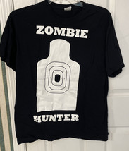 Black Zombie Hunter Glow In The Dark T Shirt Size Large - $12.18