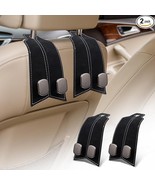 Premium Black Leather Car Headrest Purse Hooks - 2 Pack, Durable &amp; Versa... - £10.27 GBP