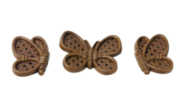 Burwood Homco 3 Small Butterflys 1982 Vtg Wall Decor MCM Cottage Core Brown - £22.93 GBP