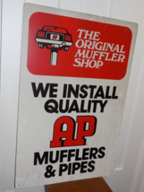 Vintage Install Quality AP Mufflers &amp; Pipes Metal Sign - $123.75