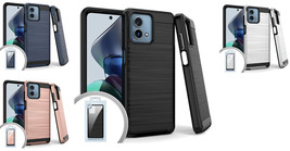 Tempered Glass / Metallic Brushed Cover Case For Motorola Moto G STYLUS 5G 2023 - $9.36+