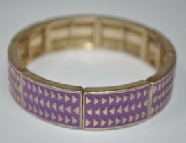 Lia Sophia "Rhythmic" Gold and Purple Stretch Bracelet - 7" - $9.89