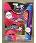 Trolls World Tour Color Your Own Fuzzy Diary. W/Diary,lock&amp;key Markers&amp;G... - £7.82 GBP
