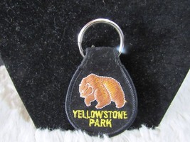 Yellowstone Park Cloth/Metal Silver-Toned Ring Bear Keychain, Collectible - £4.67 GBP