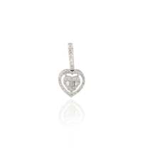Heart Diamond Pendant In 18k Solid White Gold - £336.19 GBP