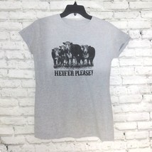 Last Creek Outfitters Shirt Women XL Gray Short Sleeve Heifer Please Cow... - $16.00