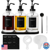 ALPIRIRAL Syrup Dispenser for Coffee Bar, Glass Syrup Dispenser with Pum... - $54.58