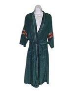 Vintage 80s Jordache Green &amp; Orange Leisure Robe With Tie Belt One Size - $63.70