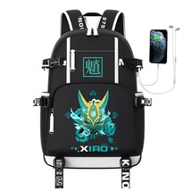 Men Backpack  Game Genshin Impact Xiao Schoolbag Male Female High Capacity  Trav - £79.96 GBP