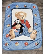 Vintage Springmaid Blue Jean Teddy Bear Plush Baby Blanket ABC Blocks- N... - $1,853.25 MXN