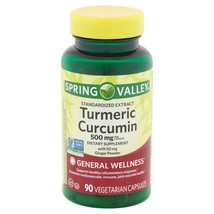 Spring Valley Turmeric Curcumin Vegetarian Capsules, 500 mg, 90 Count..+ - $19.79