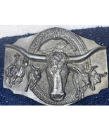 Vintage 1988 Siskiyou Longhorn Belt Buckle Cowboy Horse - £18.38 GBP