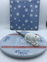 Pfaltzgraff WINTER FROST Cheese Board Tray with Sculpted Slicer NEW IN BOX - $16.92