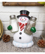 Ebros Gift Christmas Snowman Decorative Glass Salt Pepper Shaker Holder ... - €23,10 EUR