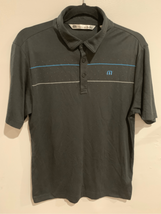 TRAVIS MATHEW Pima Cotton Golf Polo Shirt-Black S/S RET$98 EUC Mens Small - £6.91 GBP