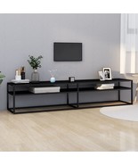  TV Cabinet Black Tempered Glass 78.7 x 15.7 x 15.9 in Sleek - $4,198.13 MXN