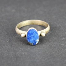 size 8 sterling silver 925 ring blue Lapis Lazuli vintage estate sale - £26.08 GBP