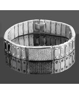 4.90 Ct Men&#39;s ID Screw Link Real Diamond Bracelet 14k Solid White Gold 5... - $24,959.39 CAD