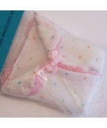 Dollhouse Baby Bunting White w Dots Pink Lace MAX11P By Barb Miniature - $9.45