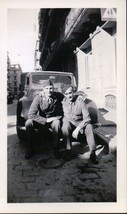 Vintage 2 Soldier Buddies Simmons &amp; Pochuk Setting On Bumper Snapshot WW... - £7.07 GBP