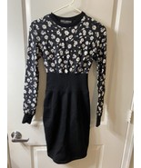 Dolce &amp; Gabbana Women’s XS?? Cashmere Sheath Dress Black and White Floral - $2,832.38 MXN