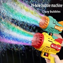 Bubble Gun Electric Automatic Soap Rocket Toy Bubbles Machine Kids LED Toys - £7.47 GBP
