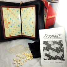 Hasbro Travel Scrabble Folio Zippered Case Board Trays Locking Tiles Instruction - £9.05 GBP
