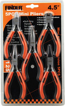 5pcs Mini Pliers Set 12.5cm by Finder includes Flat,Round,Long,Cutter &amp; Nipper - £15.65 GBP
