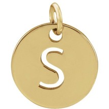 Precious Stars 18K Yellow Gold-Plated Sterling Silver Initial S Disc Pendant - £22.51 GBP