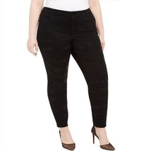 INC Womens Plus 24W Black Mid Rise Rhinestone Tummy Control Skinny Jeans... - $29.39