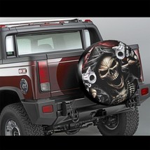 Metal Skull Lover Halloween Fun Universal Spare Tire Cover 17 inch For J... - $12.19