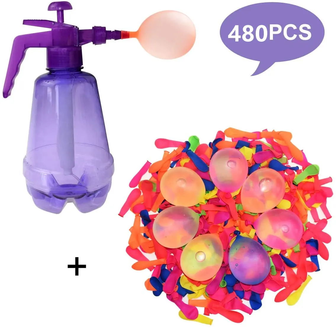  balloon pumping station with 480 water balloons and water pump inflation ball for kids thumb200