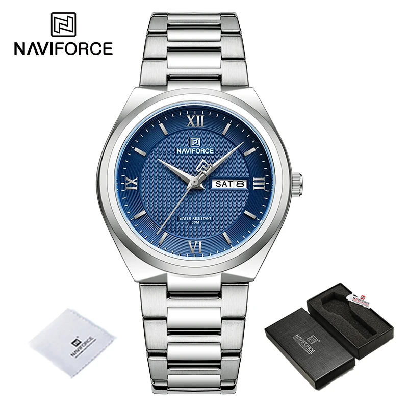 Waterproof Man Wrist Watches Fashion Business Steel Band Quartz Clock Da... - $49.57