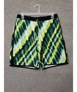 Nike Swim Trunks Board Shorts Mens L Yellow Green Mesh Lined Beach - £19.45 GBP