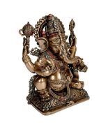GANESHA STATUE 5.5&quot; Hindu Elephant God Lord of Prosperity Fortune Bronze... - $59.95