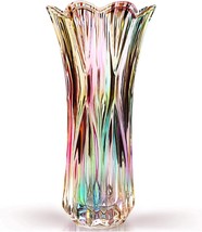 Glass Colorful Vase,Glass Flower Vase Decor For Home Dining, Phoenix Tail Style - £30.87 GBP